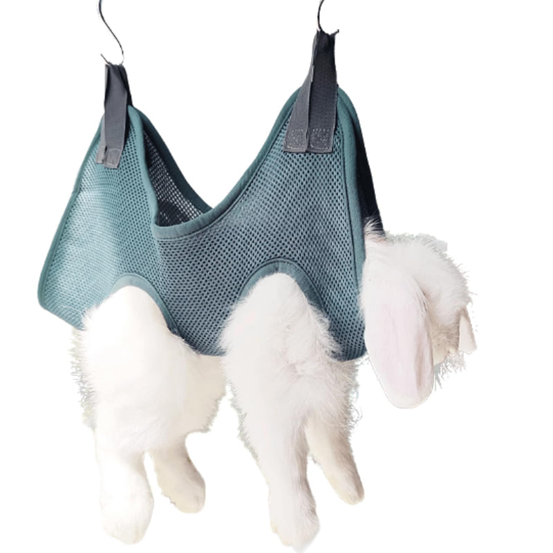Rabbit Grooming Hammock with Safety Belt for Nail Clipping, Grooming, Bunny Bathing Bag for Nail Trimming, Cat Claw Care Bag, Small Animal Grooming Harness (Grey,X-Small) Grey X-Small - PawsPlanet Australia