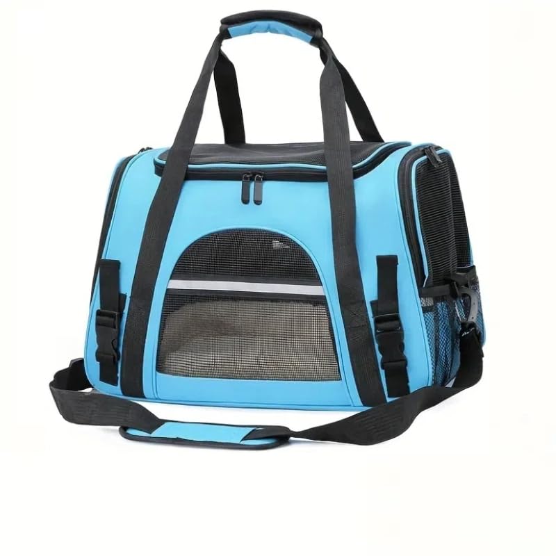 Cat Carriers, Dog Carriers, Pet Carriers – Airline-Approved Soft-Sided Bag for Cats & Small Dogs (Up to 15 lb), Foldable, Breathable Mesh, Privacy Cover, Washable & Lightweight Blue - PawsPlanet Australia