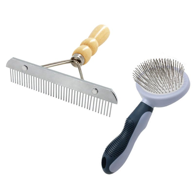 Equine Mane & Tail Combs Horse Brush for Shedding, grooming tools with wood handle - PawsPlanet Australia