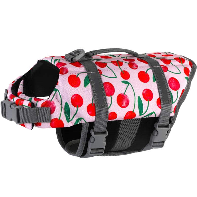 Doglay Dog Life Jacket, Dog Life Vest for Swimming Boating, Adjustable Puppy Life Jacket with Reflective Stripes, Superior Buoyancy Pet Swimming Vest for Small Medium and Large Dogs Cherry X-Small - PawsPlanet Australia