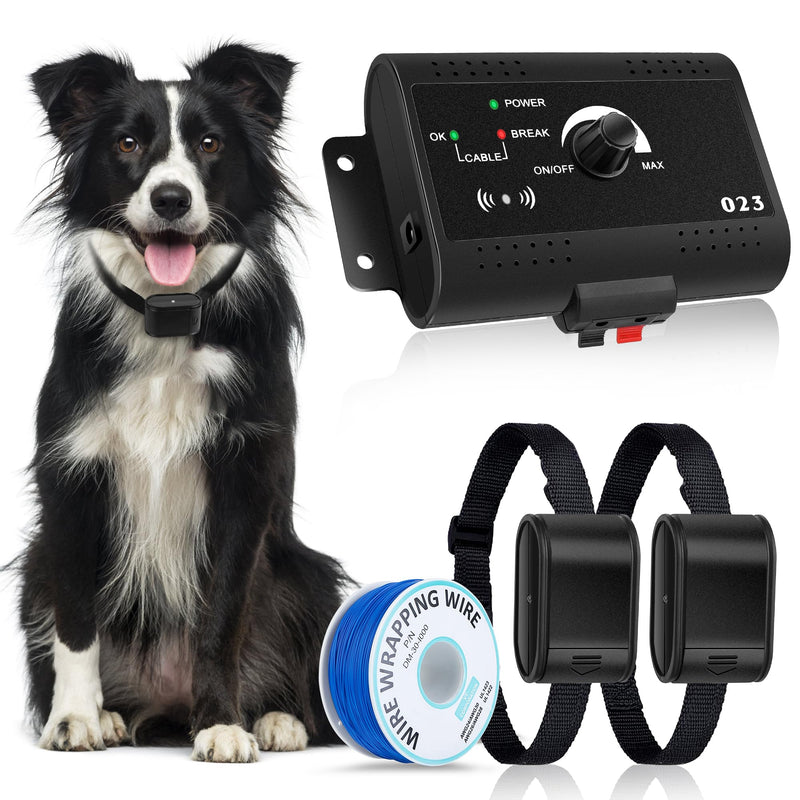 Electric Fence for Dogs, Underground Dog Fence System, Rechargeable Upgraded Electric Dog Fence with 2 Rechargeable Waterproof Collars, Tone & Shock Correction, 984Ft Underground Boundary - PawsPlanet Australia