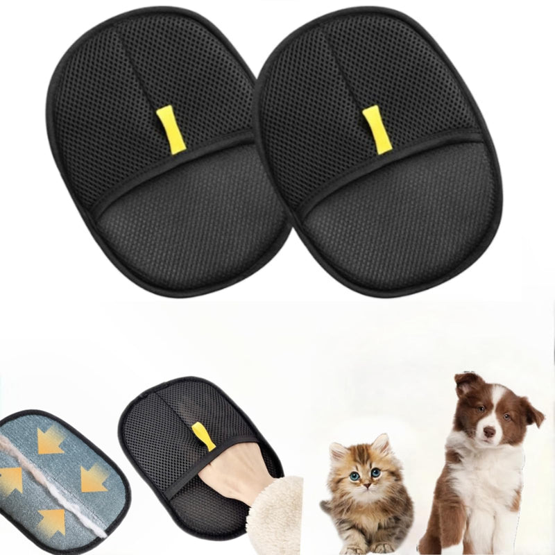 2-Pack Washable Pet Grooming Gloves – Electrostatic Deshedding Mitts for Dogs & Cats, Removes Fur from Furniture, Couches, Beds, Car Seats & Clothes – Reusable Cleaning Tool.. - PawsPlanet Australia