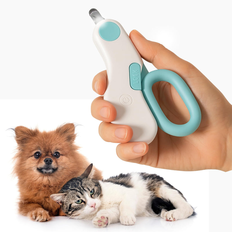 LED Pet Nail Clipper with Safety Guard for Cats & Small Dogs - Claw Trimmer with Light for Nail Bloodline - Razor Sharp Blades for Kitten Bunny Rabbit Bird Ferret Guinea Pig Hamster - PawsPlanet Australia