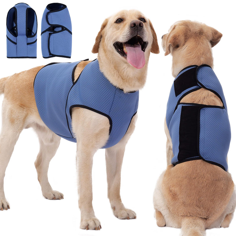 Dog Anxiety Calming Vest Breathable Mesh Anxiety Relief Shirt, Dog Thunder Jacket Calming Coat for Fireworks, Vet Visits, Separation, Noise Block, Pet Calming Wrap Jacket All Season Indoor Outdoor,3XL 3XL(Chest Girth:29"-35") Blue - PawsPlanet Australia