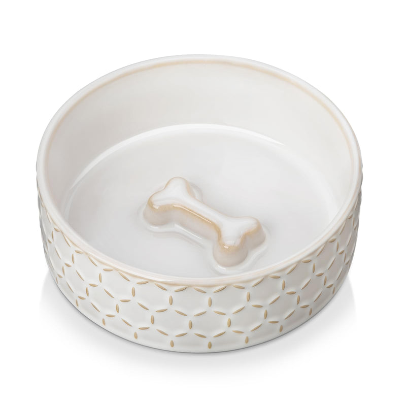 MALACASA Ceramic Dog Food Bowl, 1.5 Cups or 14oz Dog Food Water Dish for Small Breeds, Cats Pet Bowl Dishwasher & Microwave Safe, Honeycomb, Series Lydia - PawsPlanet Australia