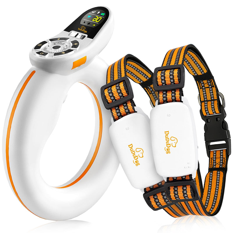 Dog Training Shock Collar for 2 Dogs with 9.8FT Retractable Leash – 3200FT Remote E-Collar for Dogs, Color Screen Display, Beep Vibration Static, IP67 Waterproof, USB-C Rechargeable (White, 2 Collars) White - PawsPlanet Australia