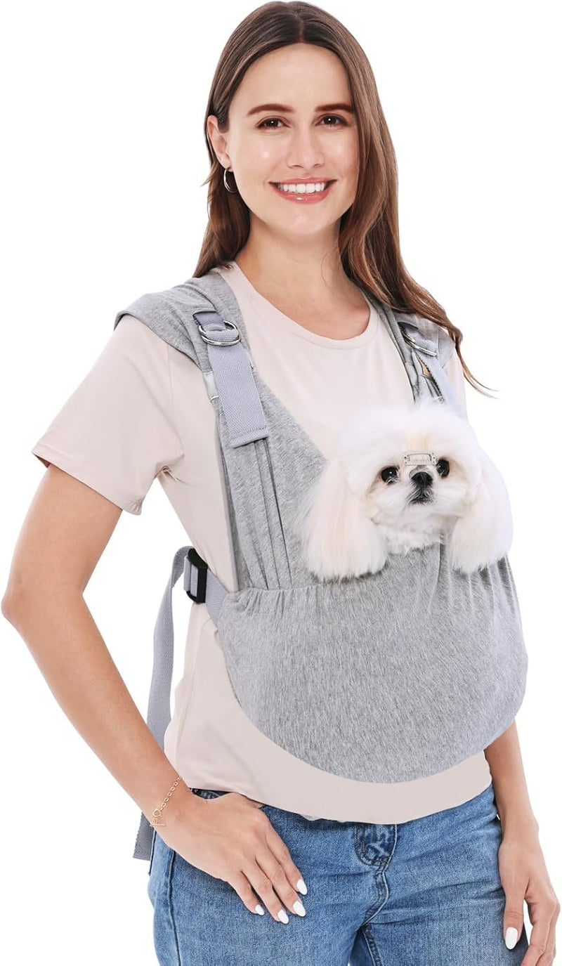 Supet Dog Carrier Sling for Small Dogs, Front Facing Cat Sling Carrier Chest, Hands Free Pet Sling Carrier, Adjustable Dog Front Carrier, Reducing Back Pain - PawsPlanet Australia