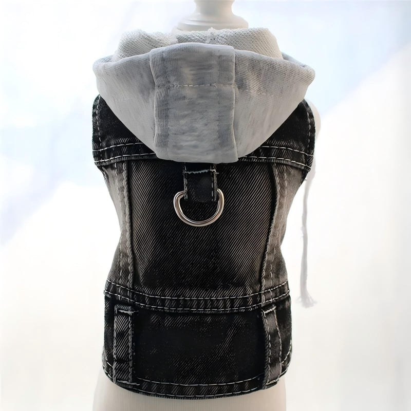 Puppy Harness Jacket for Small Dogs - Breathable Soft Dog Clothes with D-Ring for Leash, Lightweight Comfort Vest for Small Breed Puppies, Cats X-Small Black hoodies - PawsPlanet Australia