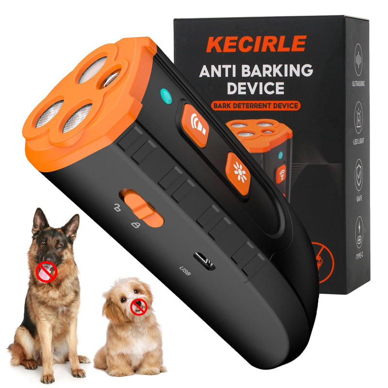 Dog Bark Deterrent Device, Anti Barking Device Bark Button for Dogs with 3X Ultrasonic Silencer, Stopping Own or Neighbor's Dog Barking, Dog Behavior Training, Safe, Rechargeable, Indoor Outdoor