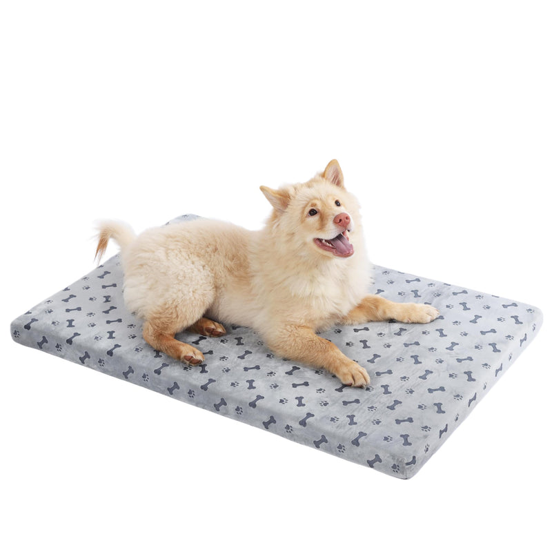 Fancy Dog Bed Mat Cute Dog Crate Pad, Reversible ＆ Machine Washable, Small to XXX-Large Dogs,Bones, Cat Claws (Grey, Medium(30x20in)) Grey Medium(30x20in) - PawsPlanet Australia