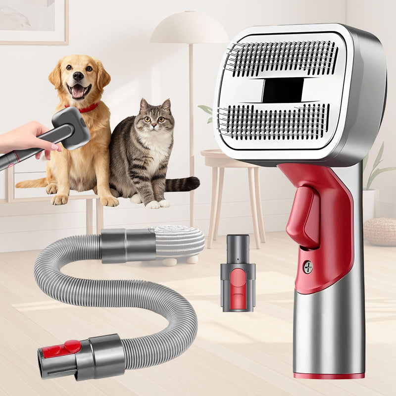 Pet Grooming Kit Dog Hair Vacuum Attachment for Dyson V7 V8 V10 V11 V15， Pet Hairs Parts Head Replacement，Effective Grooming & Cleaning， Hair Grooming Tools for Dog and Cat， 4 Pack