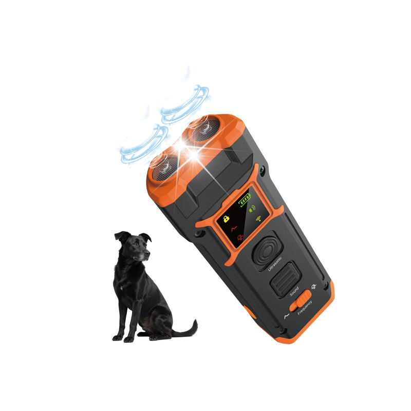 Dr. Shark Dog Bark Deterrent Devices — Ultrasonic Audible Beep LED Flashlight, Anti Barking 50 ft Range, 10-Second Auto-Off for Hearing Safety, — Stop Dog Barking Device (6 Months–8 Years)