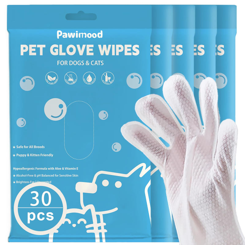 30Pcs Hypoallergenic Pet Grooming Wipes for Dogs & Cats - Coconut Oil Cleaning & Deodorizing Bathing Wipes with Hydrating Formula for All Body Parts,Dog Cleaning Wipes Remove Odor (5 Pack) 5 PACK - PawsPlanet Australia