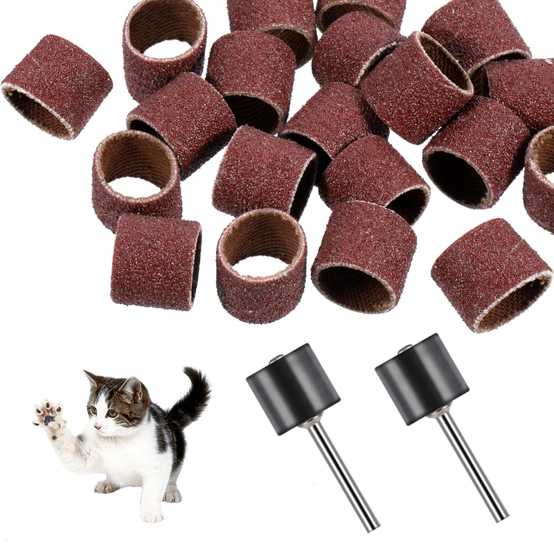 Nail Grinder for Dogs Replacement Kit, 42 Pack Pet Nail Grinder with Sanding Drum Bands Pet Smoother Claw Care Dog Nails Trimmer Tools (1/2 Inch, 80#/120#) - PawsPlanet Australia