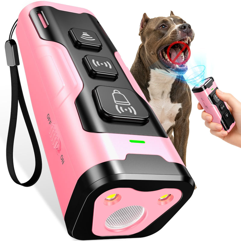 Dog Bark Deterrent Devices, Ultrasonic Anti Barking Device for Dogs, Stopping Own or Neighbor's Dog Barking,Portable Dog Training Device, Safe & Effective for Indoor & Outdoor Use, Pink - PawsPlanet Australia