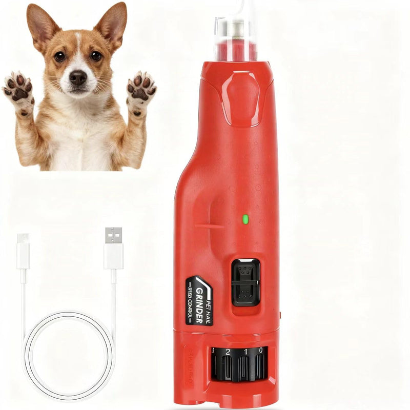 Dog Nail Grinder Kit–Electric Pet Nail Trimmer with LED Light&Replaceable Grinding Wheel,Low-Noise Grooming Tool,6-Speed Adjustable Cordless Rechargeable Design for Large/Small Dogs & Cats - PawsPlanet Australia