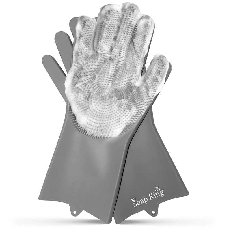 Pet Grooming Gloves for Dogs Silicone Dog Bath Gloves with Soft Bristles 5 Finger Design Grip Puppy & Cat Washing Gloves Grooming, Massage, Scrubbing, Deshedding & Cleaning 1 Pair Large - PawsPlanet Australia