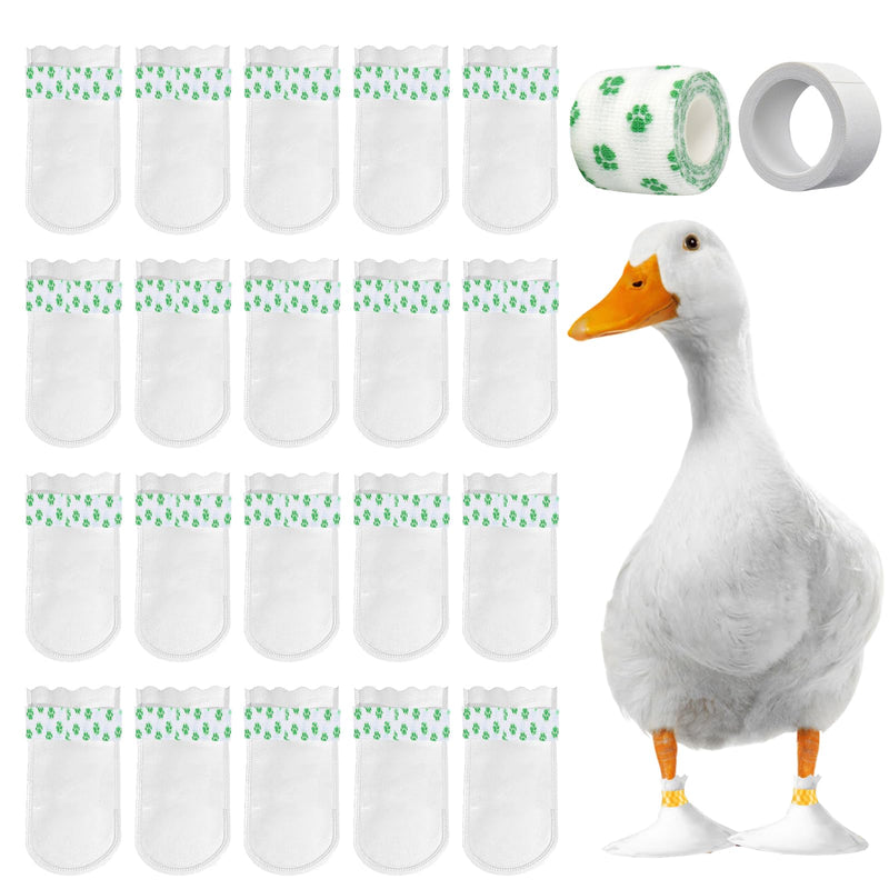 Disposable Boots for Real Duck Feet, Bumble Foot for Duck Supplies with Bandage, Large Size (Green N, 20 PCS) Green N - PawsPlanet Australia