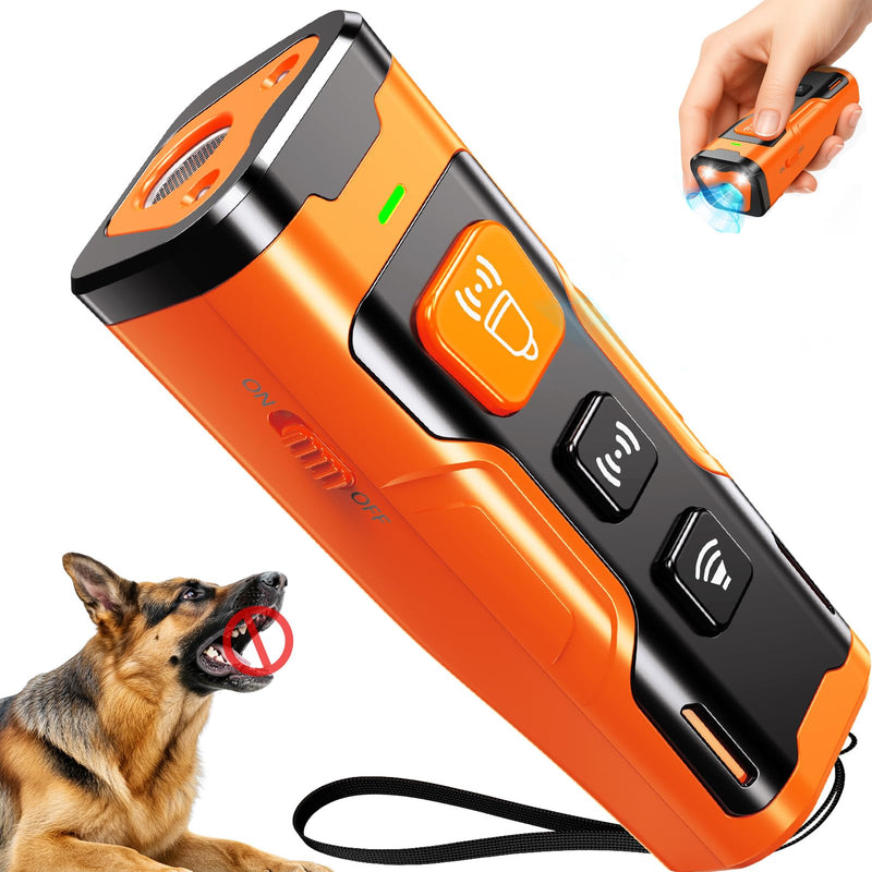 Dog Bark Deterrent Devices, Ultrasonic Anti Barking Device for Dogs, Stopping Own or Neighbor's Dog Barking,Portable Dog Training Device, Safe & Effective for Indoor & Outdoor Use, Orange - PawsPlanet Australia