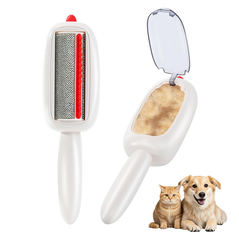 Reusable Pet Hair Remover Lint Roller Brush, Washable Pet Cat Dog Hair Removal Roller Tool for Clothes (White) White - PawsPlanet Australia