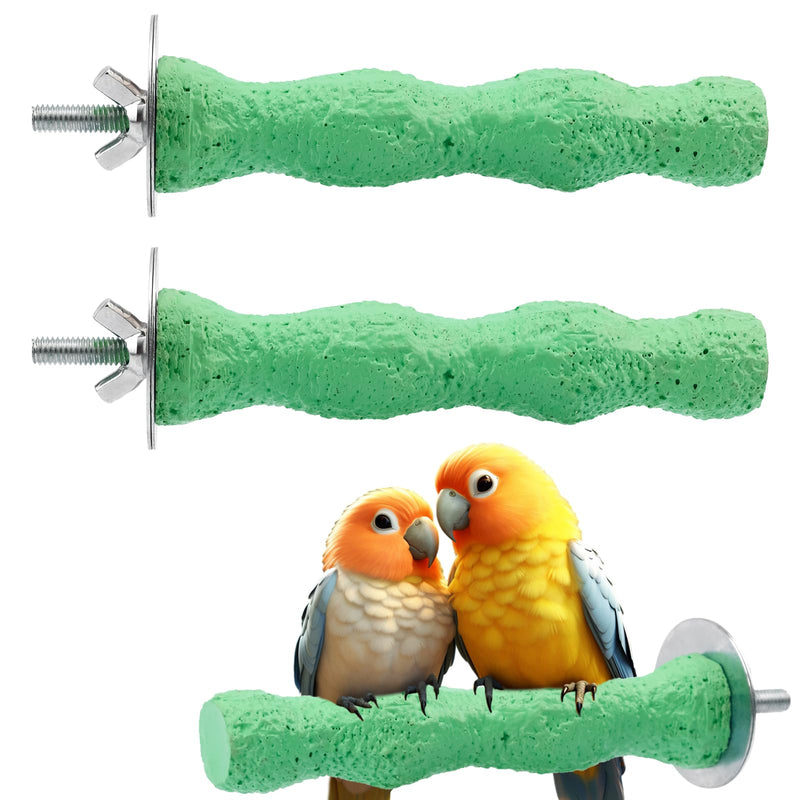 2pcs Bird Beak Grinding Stone, Anti-Slip Parakeet Nail Trimming Stick Resin Beak Grinder Stone Perches Washable Claw Trimmer Stand for Parrot Budgie Cockatiel Cage Accessories - PawsPlanet Australia