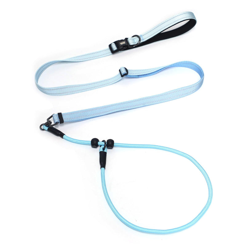 QQPETS Adjustable Slip Lead Dog Leash, Hands Free Waist Leash for Dog Walking, Reflective Training Lead with 360° Swivel Anti-Tangle, 4-7 ft Length for All Breeds Blue Gradient - PawsPlanet Australia
