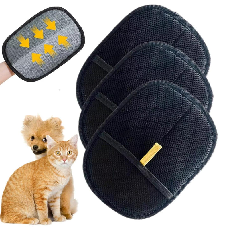 3 PCS Pet Hair Removal Glove for Cats & Dogs, Electrostatic Grooming Gloves for Pet Hair, Reusable Double Sided Static Hair Remover for Couch, Furniture, Carpet & Car Seat 3 - PawsPlanet Australia