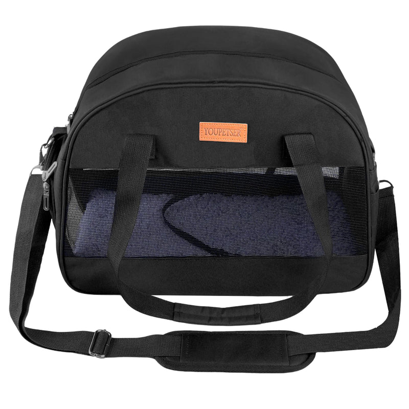 Cat Carrier for Small Cats Dogs, Soft-Sided Pet Carrier for Cats Puppies Small Pets, Lightweight Comfortable Travel Cat Dog Carrier (Black) Black - PawsPlanet Australia