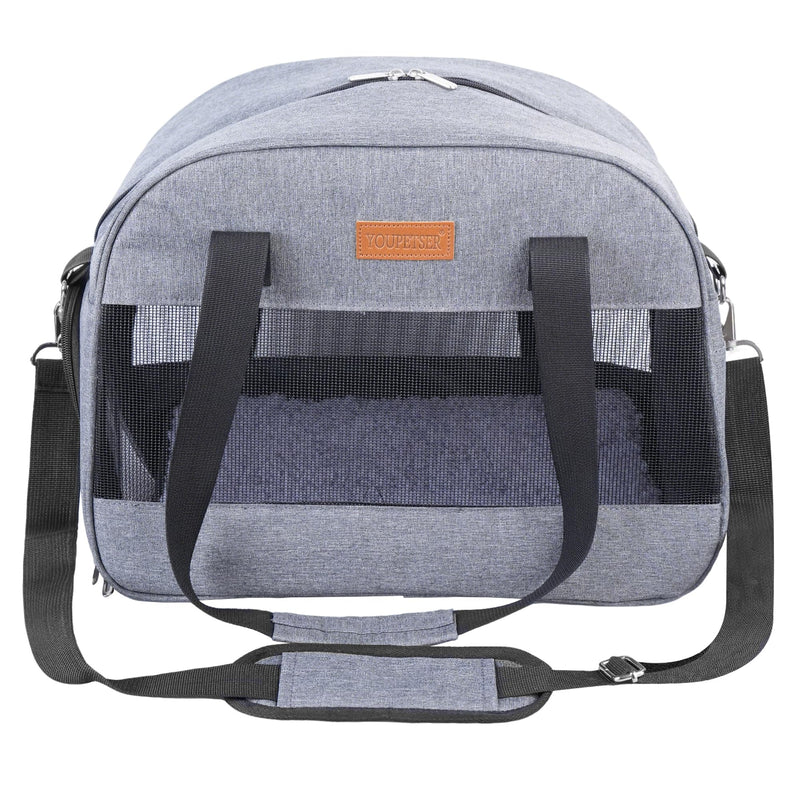 Cat Carrier for Small Cats Dogs, Soft-Sided Pet Carrier for Cats Puppies Small Pets, Lightweight Comfortable Travel Cat Dog Carrier (Grey) Grey - PawsPlanet Australia