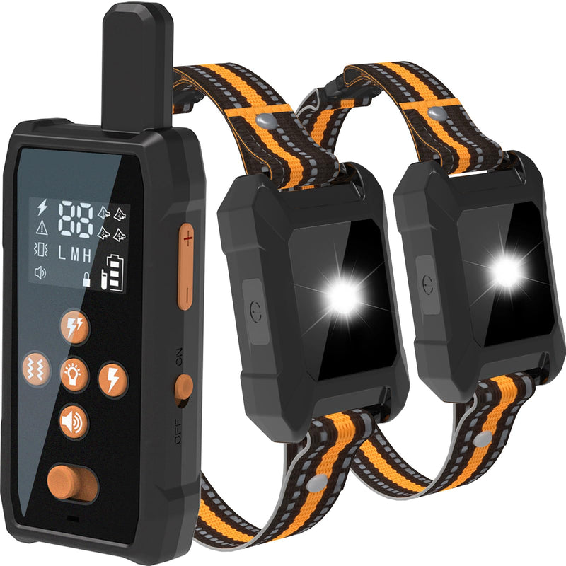 Dog Training Collar with Remote 4200FT 2 Dogs - Shock Collar for Barking Control, 4 Modes(Beep/Vibe/Static), IPX7 Waterproof for Swimming, 30-Day Rechargeable Battery, Adjustable for Small to XL Dogs Solid Black-2Pack - PawsPlanet Australia