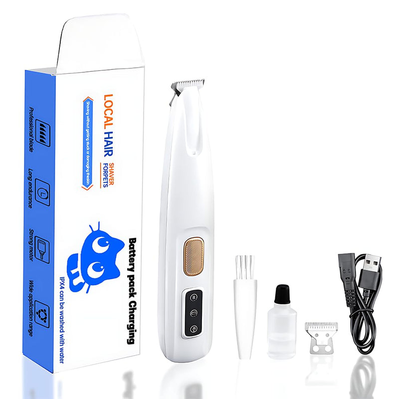 Dog Cat Clippers for Grooming - IPX4 Waterproof, Low Noise, Rechargeable Cordless Pet Clippers with Ceramic Blade & LED Light - Fur Trimmer Kit for Dogs Cats Paws Eyes Ears Face - PawsPlanet Australia