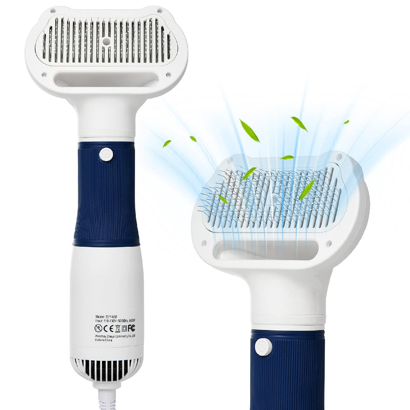 3-in-1 Dog Hair Dryer with Slicker Brush for Small and Medium-Sized Dogs and Cats Pet Hair Dryer Dog Blow Dryer Portable Overheat Protection Adjustable Temperature - PawsPlanet Australia