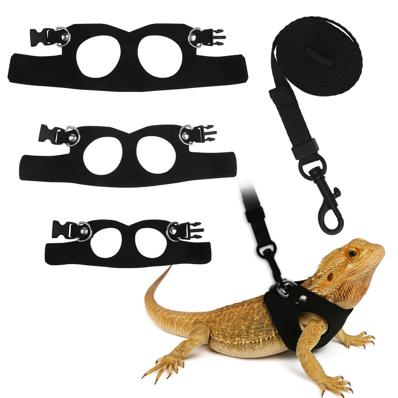 3PCS Bearded Dragon Leash, 3 Size Adjustable Squirrel Bearded Dragon Leash and Harness or Reptile Lizard, Amphibians, Small Animal Walking Vest with Traction Rope (S, M, L) - PawsPlanet Australia