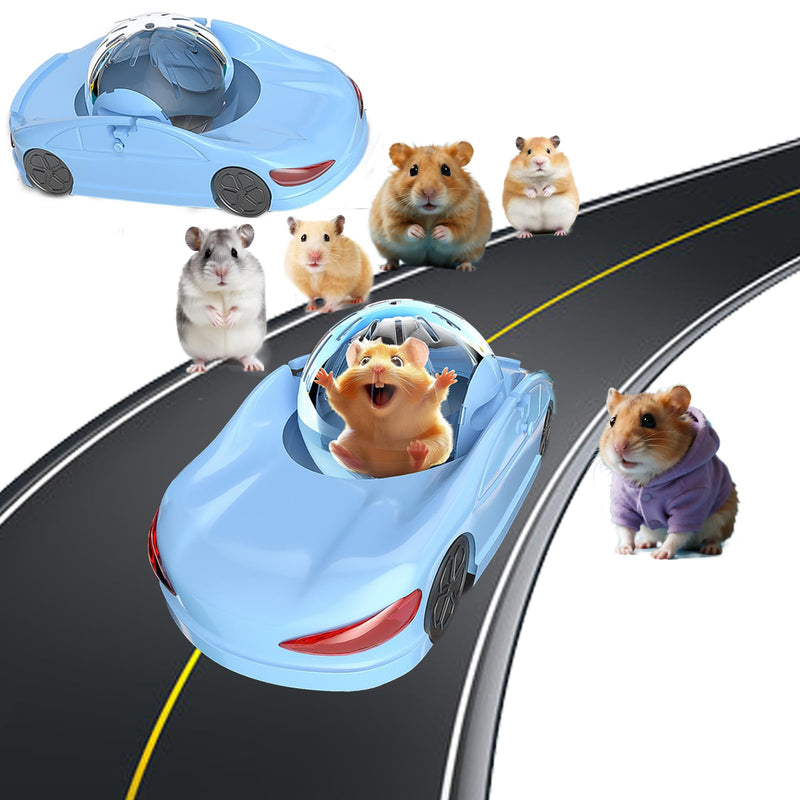 Hamster Exercise Ball Sports Car,Hamster Car with Detachable Transparent Ball,Funny Exercise Wheel for Hamsters,3 Modes Available,Suitable for Dwarf Small Pet - Safe, Breathable and Cute (Blue, 5.5") - PawsPlanet Australia