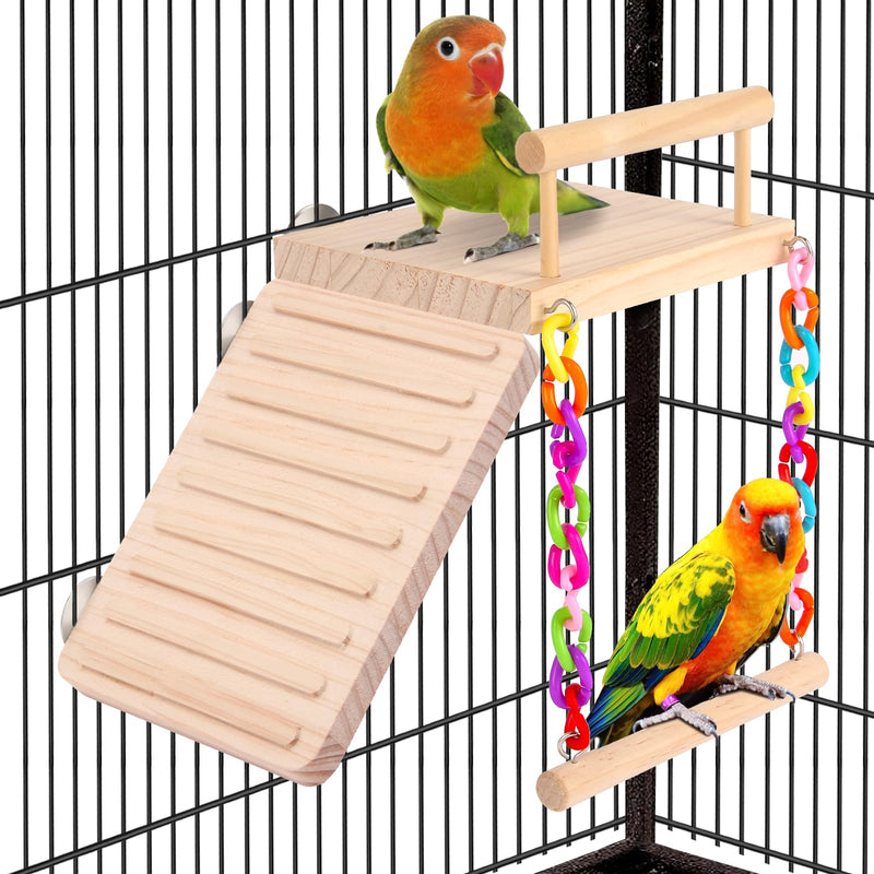 Kyouki Bird Perch Bird Cage Accessories Platform Swing - for Parrot,Parakeet,Budgies, Cockatiels, Lovebirds, Pacific Parrotlets,Chinchilla, Hamster - Sturdy Play Gym Exercise Stand - PawsPlanet Australia