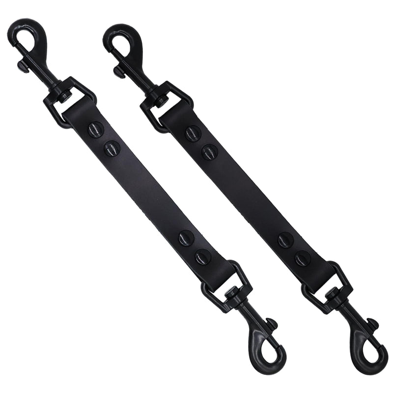 Dog Safety Clip for Prong Collar, Waterproof Leash Backup Clip Connector, Dual Clasps Rotating Buckle for Pinch Collar (2 Pcs) 2 Pcs Leash Black