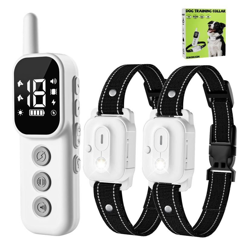 Dog Shock Collar, Dog Training Collar with Remote Control 3300FT Range, Electric Collar with Smart Light, Rechargeable Waterproof E Collar with for Small Medium Large Dogs(2pc-BB) - PawsPlanet Australia