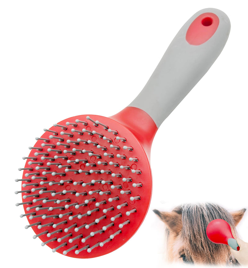 Horse Mane & Tail Combs Horse Brushes Shedding Brush Grooming Tool for Equine Long Haired Dogs (Red) Red