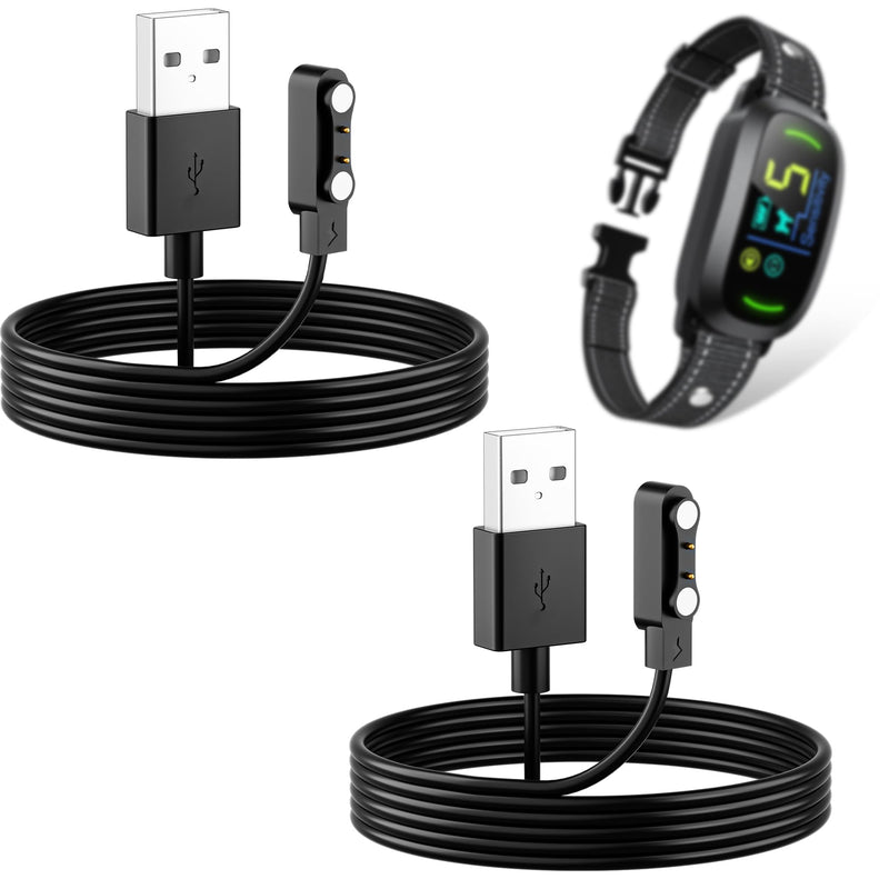 2-Pack Charger Replacement for FAFAFROG Dog Bark Collar, Magnetic Charging Cable, Black - PawsPlanet Australia