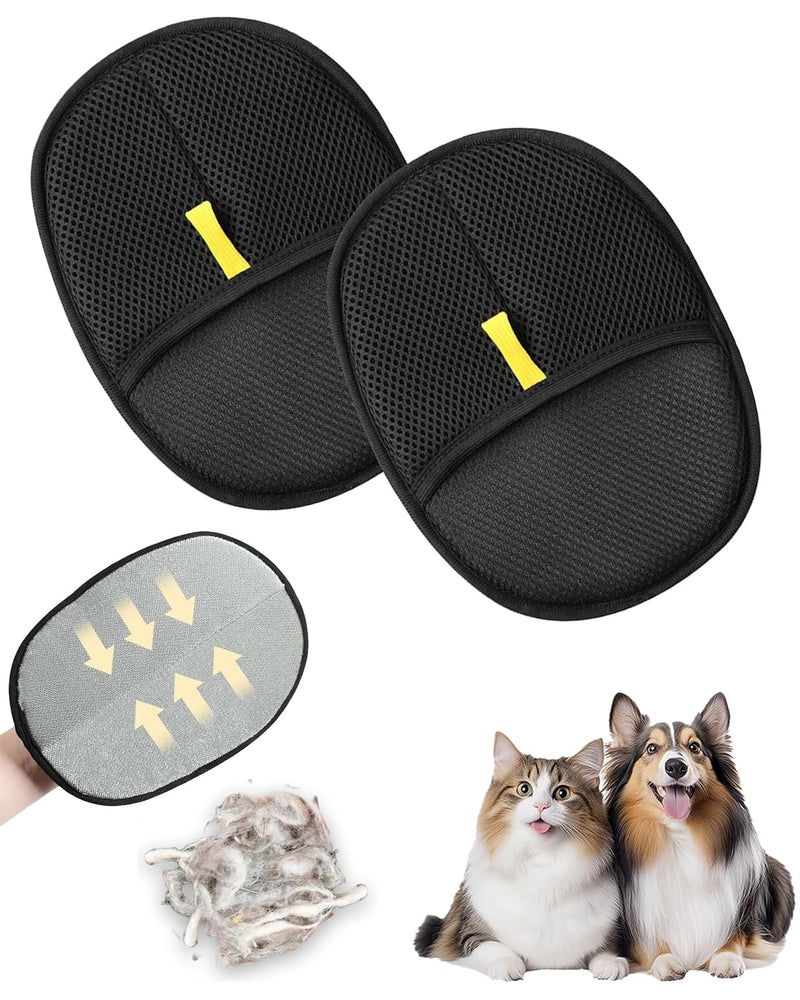 2PCS Pet Hair Removal Glove for Dogs & Cats, Magic Brush Gloves for Furniture & Clothing, Electrostatic Gloves for Pet Hair, Durable & Pet-Safe Design - PawsPlanet Australia