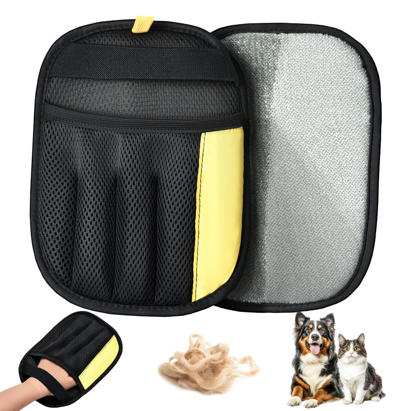 2-Pack Pet Hair Removal Gloves for Cats & Dogs, Upgraded Five-Finger Electrostatic Pet Hair Gloves, Reusable Pet Hair Remover Tool for Couch, Furniture, Clothing, Carpet, Car Seat Black-Type A - PawsPlanet Australia