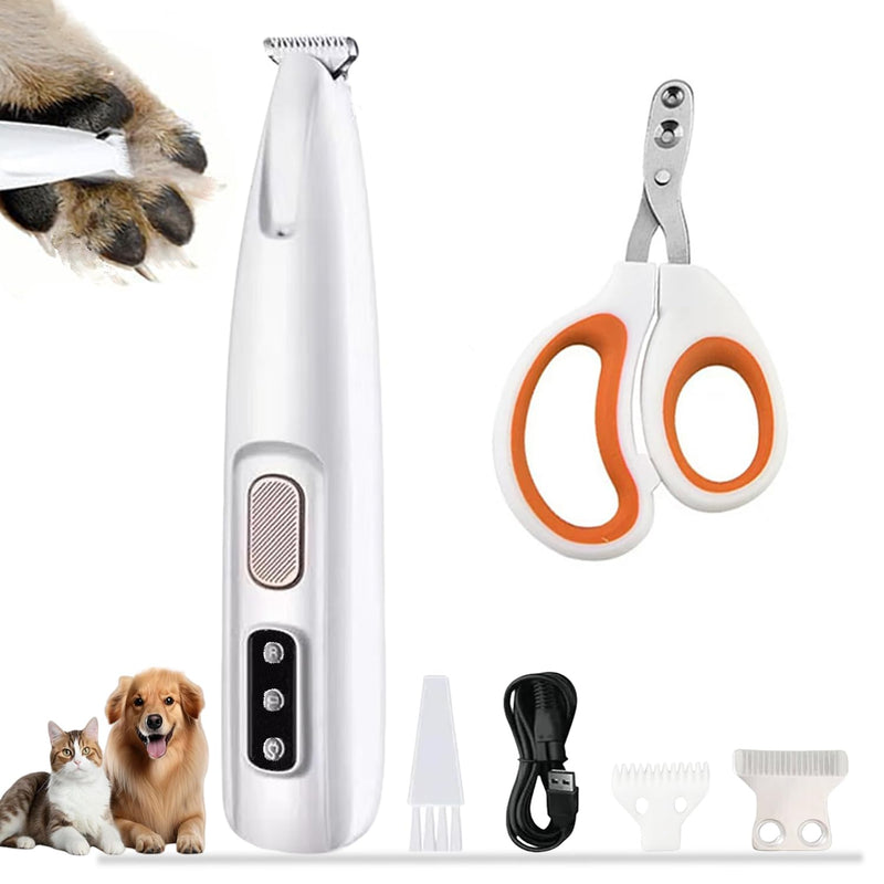 Belvedere Cat Trimmer, Dog Paw Trimmer with Low Noise Trimmers for Grooming, Hair Around Paws Eyes Ears Face Buttocks - PawsPlanet Australia