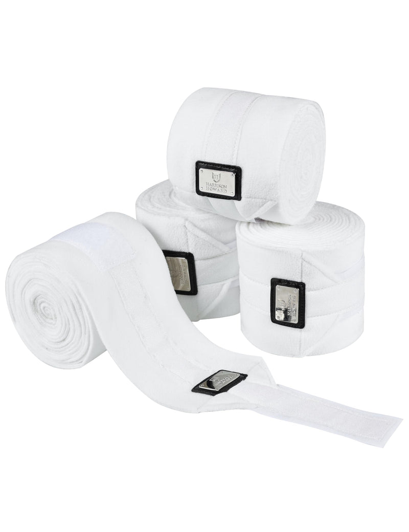 Harrison Howard Horse Polo Wraps Upgrade with Bling Leg Wraps for Horses 4-Pack Fleece Leg Wraps Stable Supplies White L - PawsPlanet Australia