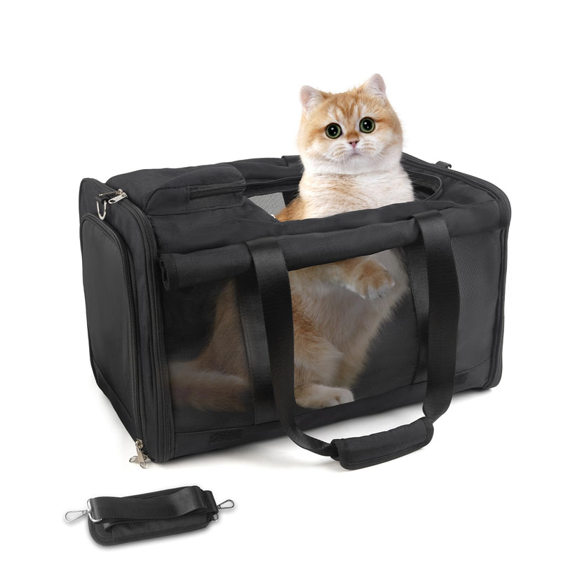Pet Carrier for Large Cats, Soft Cat Carrier for Medium Big Cats and Puppies up to 20lbs, Washable Dog Carrier 18" L x 11.8" W x 11.8” H for Traveling Home and Outdoor - PawsPlanet Australia