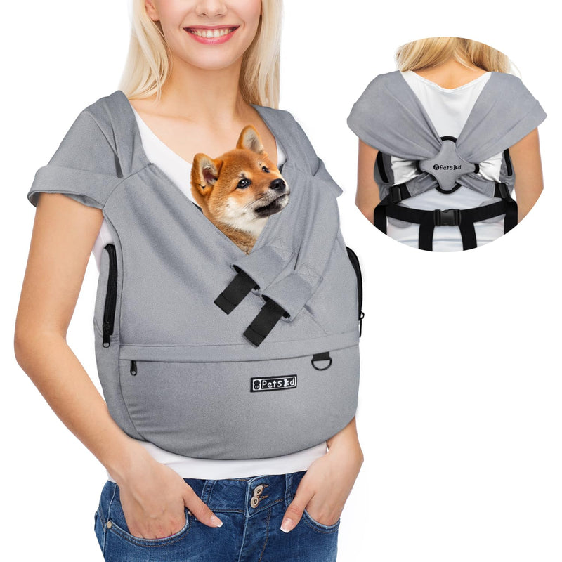 Petskd Dog Carrier Sling for Small Pet 5-15 LBS, Hands Free Front Facing Cat Sling Chest Carrier with Bottom Mat and Adjustable Strap for Pets Anti-Anxiety, Walk, Vet - PawsPlanet Australia