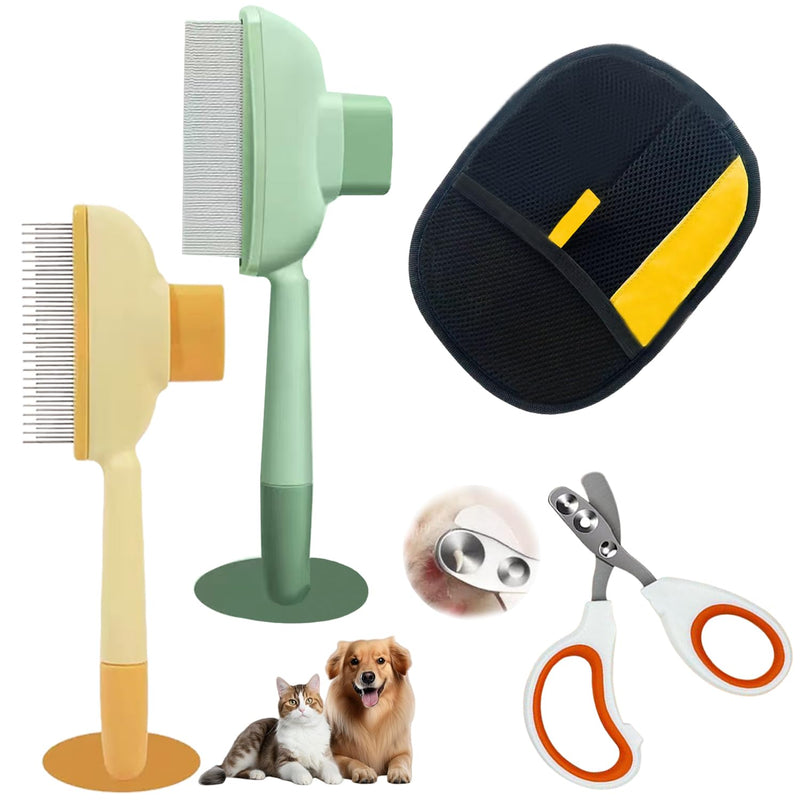 Zenbrush for Cat, Flea Comb for Cats, Viorane Pets Remover Gloves, Pets Hairs Removal, Cat Brush Dog Brush Pet Hair Clean Tool - PawsPlanet Australia