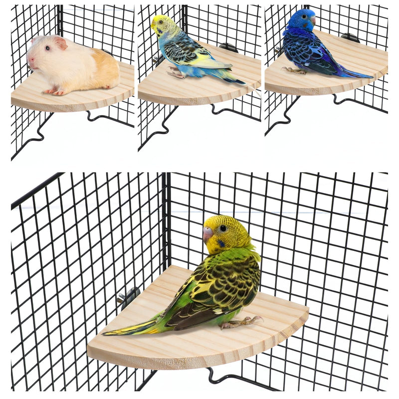 Bird Perch Platform Stands Parrot Stand Sector Playground Wood Perch Stand Toy Wooden Parrot Perches Corner for Canaries Cockatiels Finches, Budgies Lovebirds Hamsters Guinea Pigs Chinchillas - PawsPlanet Australia