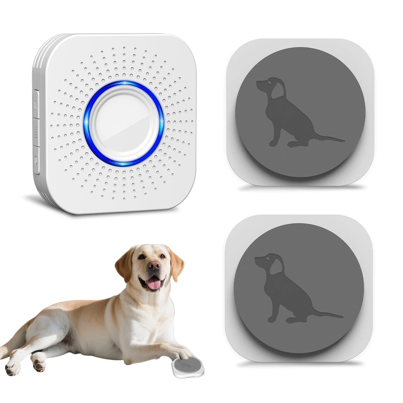 Dog Door Bell for Potty Training, Smart Wireless Doggie Doorbell to Go Outside, 1000 Feet Long Range with IP65 Waterproof Touch Button, 20 Melodies & Adjustable Volume (2 Button) - PawsPlanet Australia