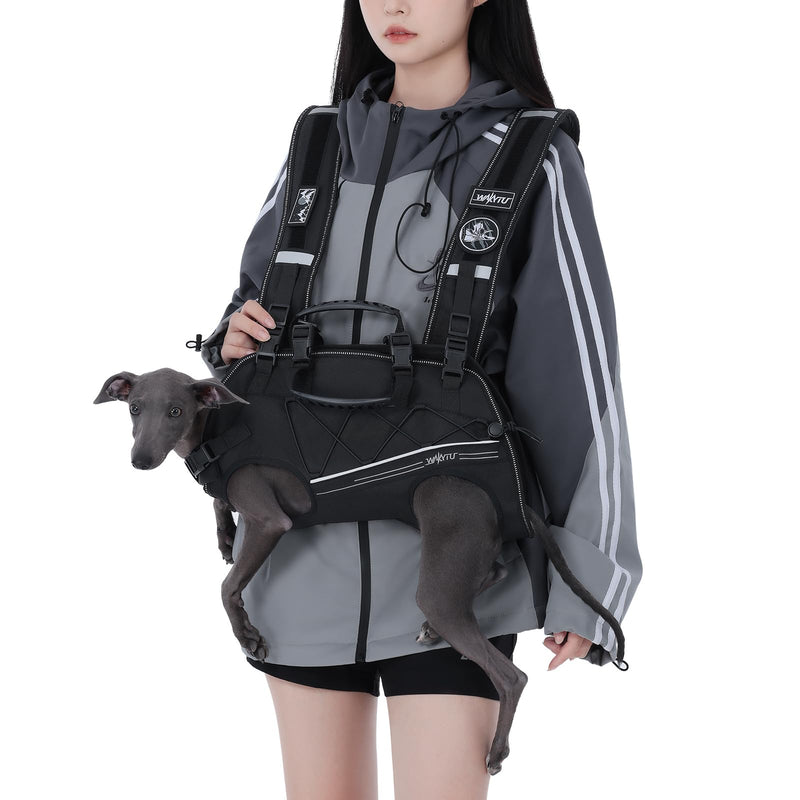Dog Backpack Carrier for Small Dogs,Dog Lift Harness,Adjustable Padded Breathable Straps for Dogs, Disabled, Joint Injuries, Arthritis,XL(24-35LBS) XL Black - PawsPlanet Australia