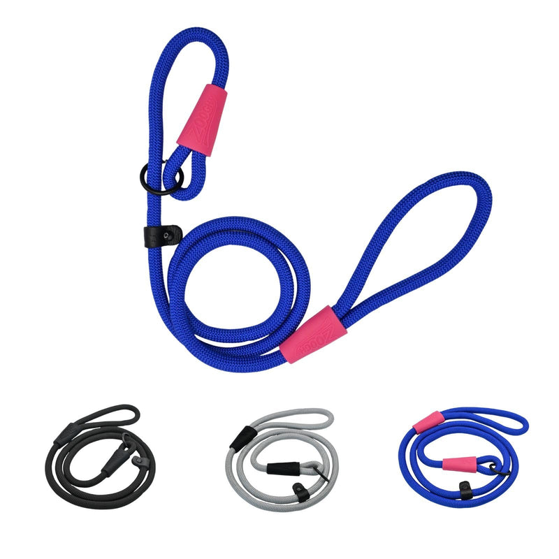 Heavy Duty Slip Lead Dog Leash for Small, Medium, and Large Dogs, Long Rope Training Leash for Walking, Obedience, and Outdoor Use, Navy Blue One Size - PawsPlanet Australia